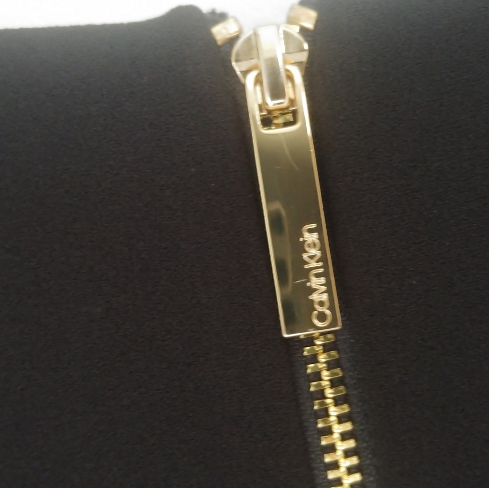 Calvin Klein Black Dress with Gold Accents - Picture 9 of 12